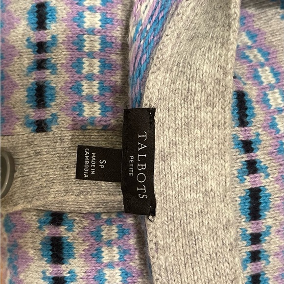 Talbots Multicolor Patterned Cardigan - Picture 3 of 4